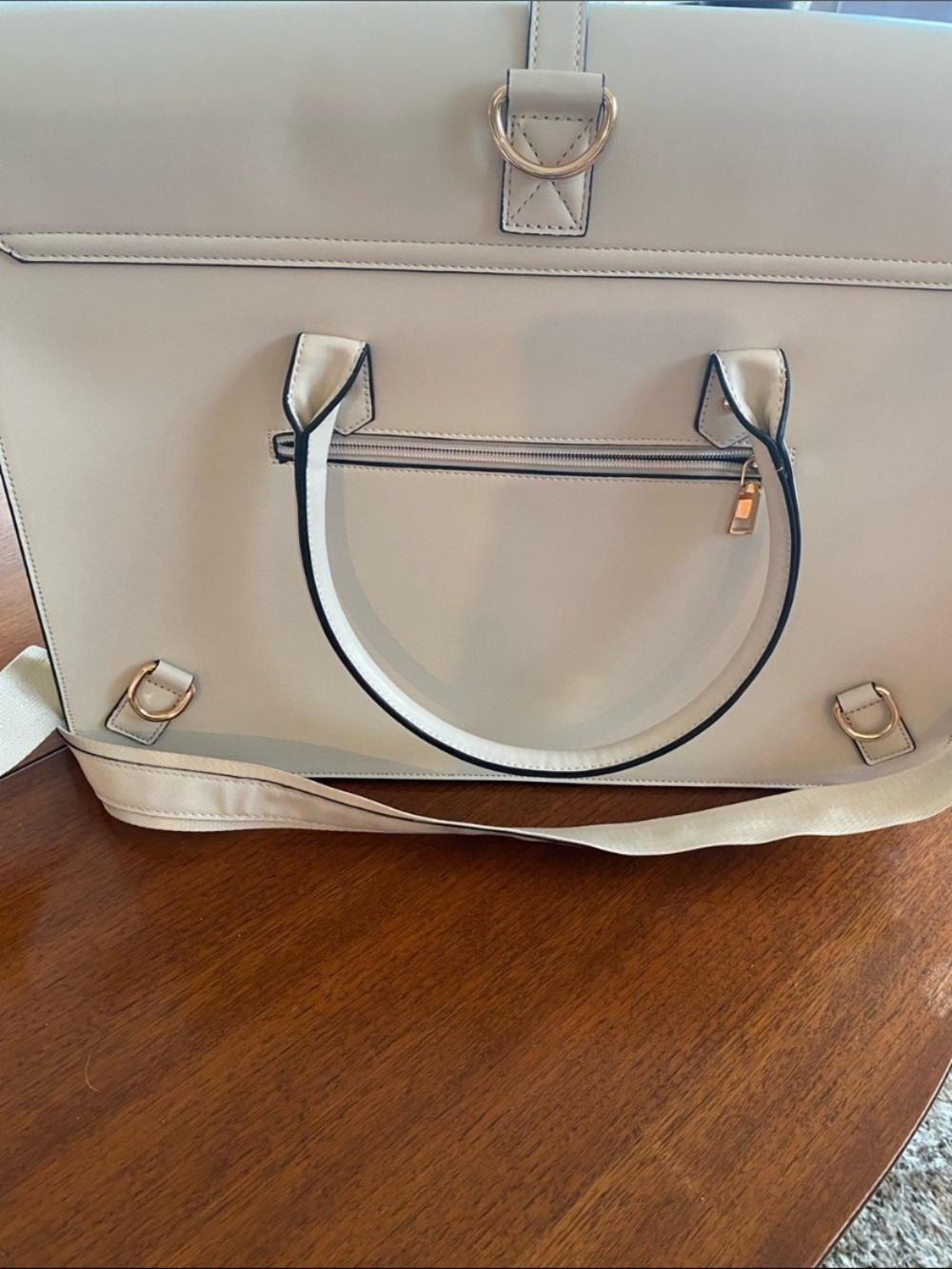 Cream Bow Accent Mosiso Laptop Satchel Bag - Picture 11 of 12